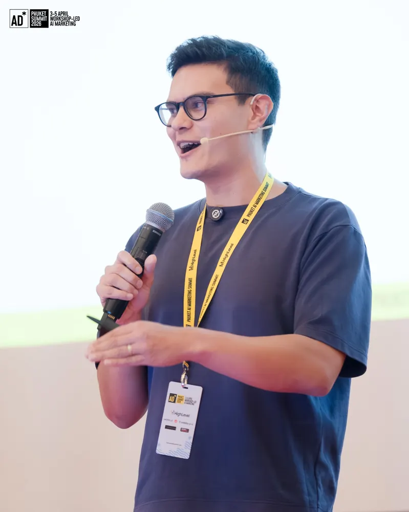 Speaker mid-session at an automation workshop